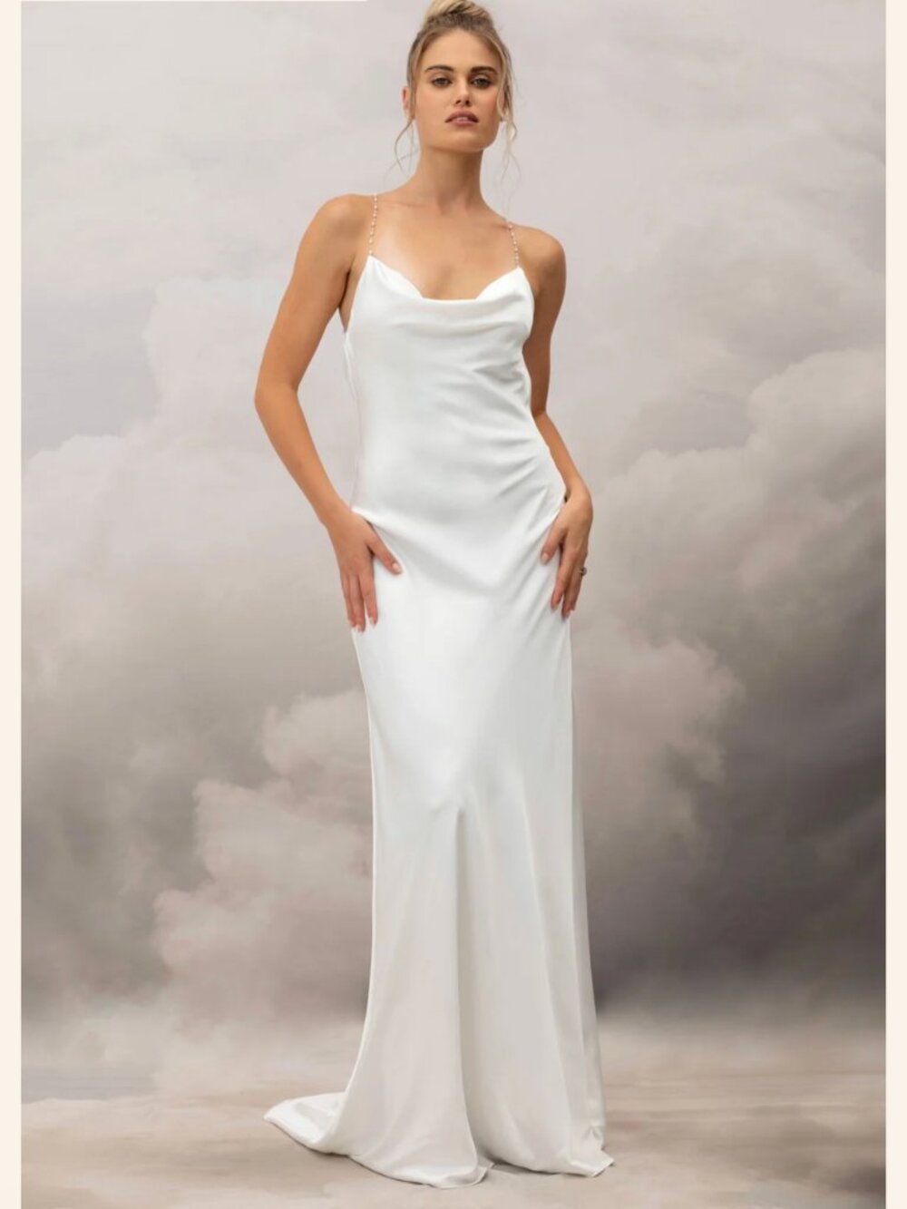 Catherine Deane Heather Gown - White Satin, Size 6 NWT